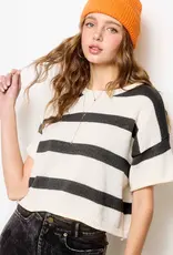 509 Broadway Stripe Lightweight Sweater Top