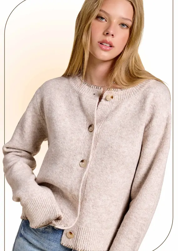 509 Broadway Fuzzy Cardigan Button Down