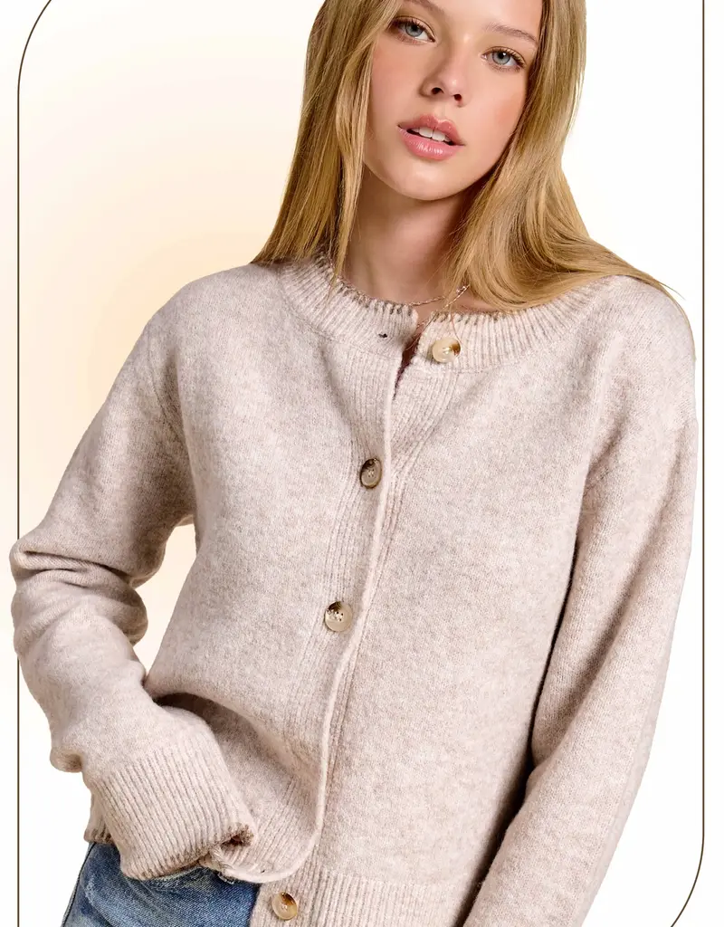 509 Broadway Fuzzy Cardigan Button Down