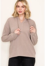 509 Broadway Solid Textured Hoodie Pullover