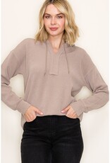 509 Broadway Solid Textured Hoodie Pullover