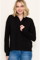 509 Broadway Solid Textured Hoodie Pullover