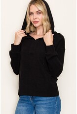 509 Broadway Solid Textured Hoodie Pullover