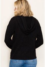 509 Broadway Solid Textured Hoodie Pullover