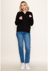 509 Broadway Solid Textured Hoodie Pullover