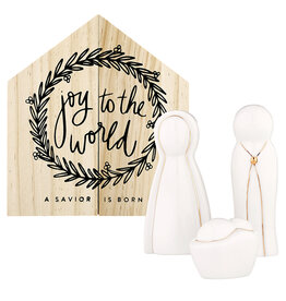 509 Broadway Ceramic Holy Family Pine Box