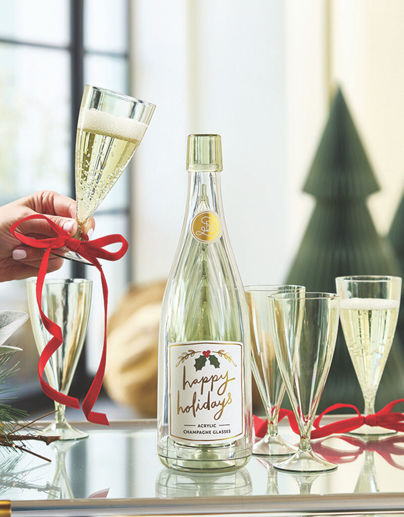 509 Broadway Acrylic Champagne Glass Set