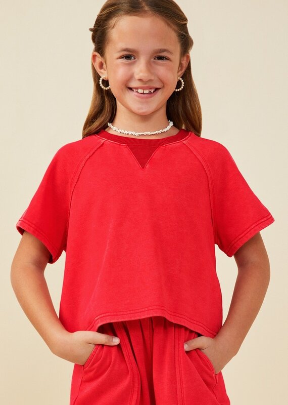 509 Broadway Girls Washed S/S Top