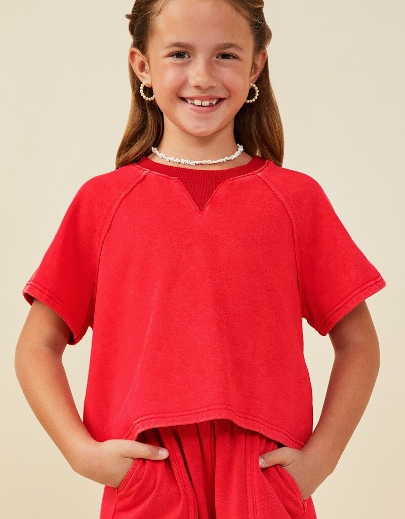 509 Broadway Girls Washed S/S Top