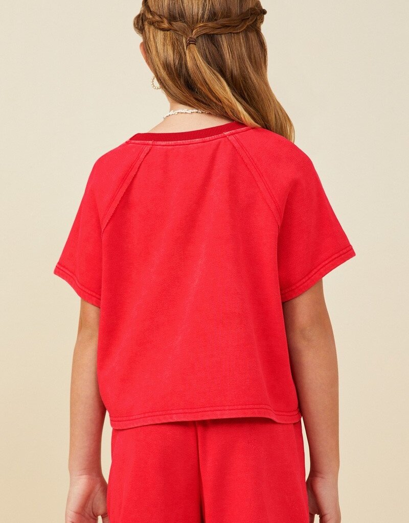 509 Broadway Girls Washed S/S Top