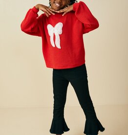 509 Broadway Girls Lace Beaded Bow Top