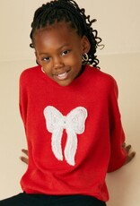 509 Broadway Girls Lace Beaded Bow Top