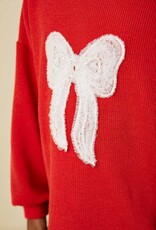 509 Broadway Girls Lace Beaded Bow Top