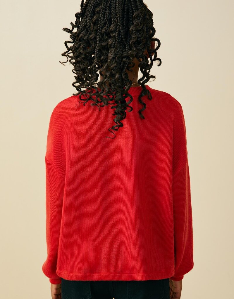 509 Broadway Girls Lace Beaded Bow Top