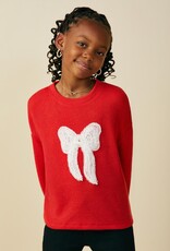 509 Broadway Girls Lace Beaded Bow Top