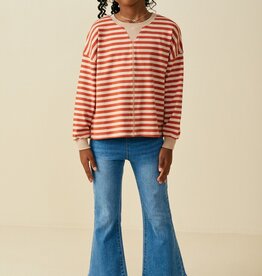 509 Broadway Detail Striped Top