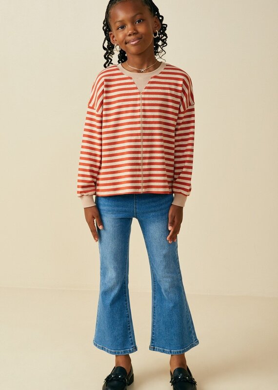 509 Broadway Detail Striped Top