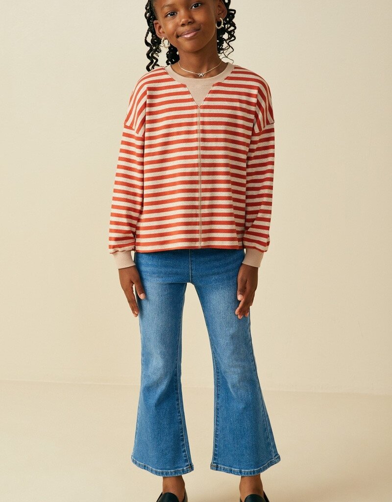 509 Broadway Detail Striped Top