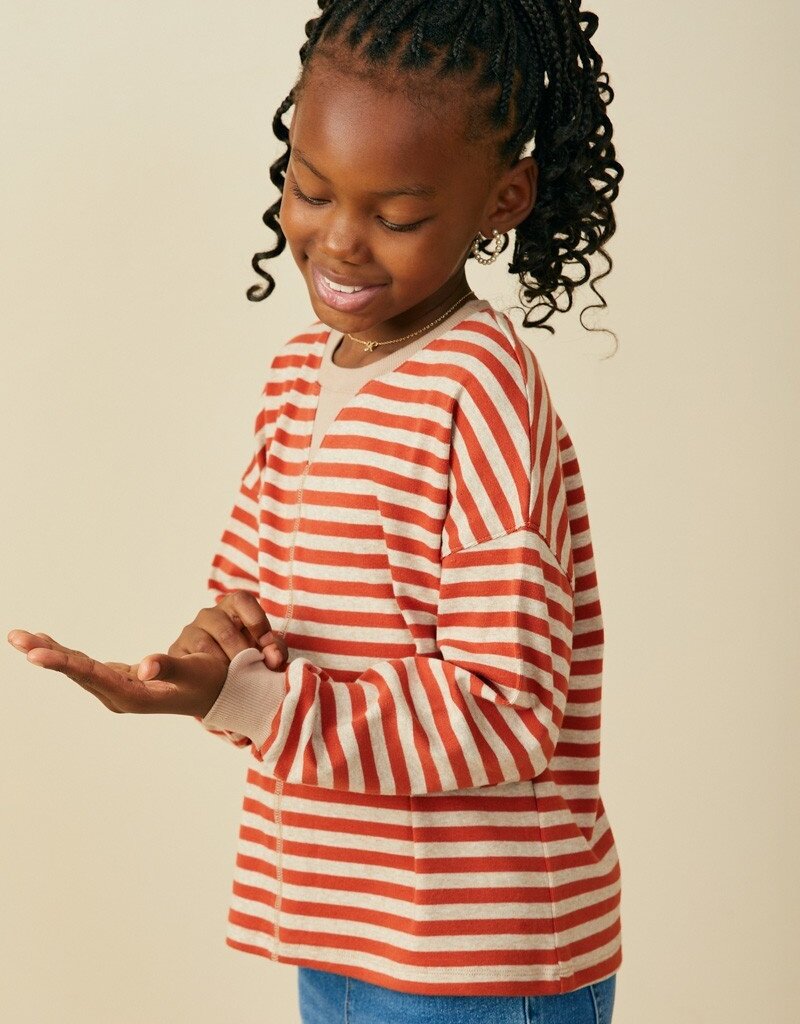 509 Broadway Detail Striped Top