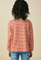 509 Broadway Detail Striped Top