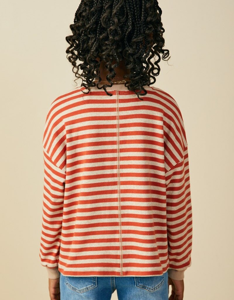 509 Broadway Detail Striped Top
