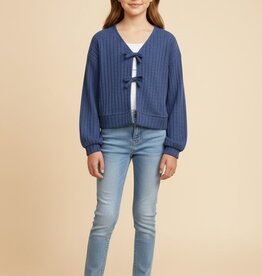 509 Broadway Girls Tie Front Cardigan