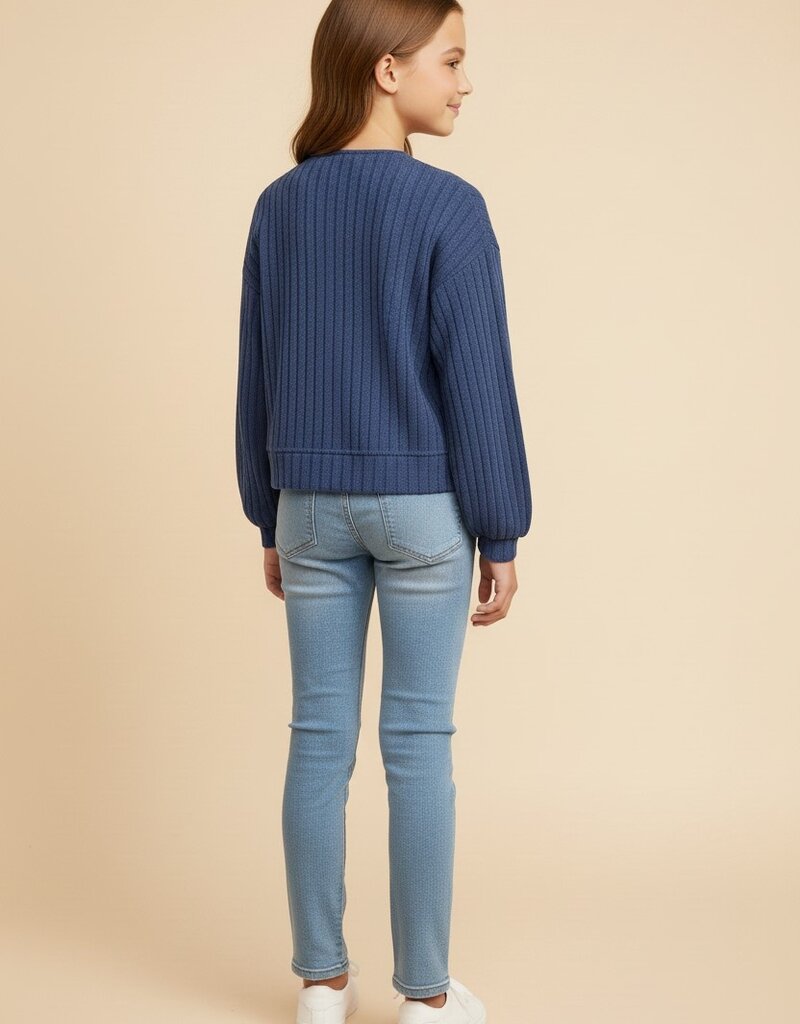 509 Broadway Girls Tie Front Cardigan