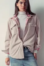 509 Broadway Plaid Flannel Lined Corduroy Shacket