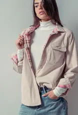 509 Broadway Plaid Flannel Lined Corduroy Shacket