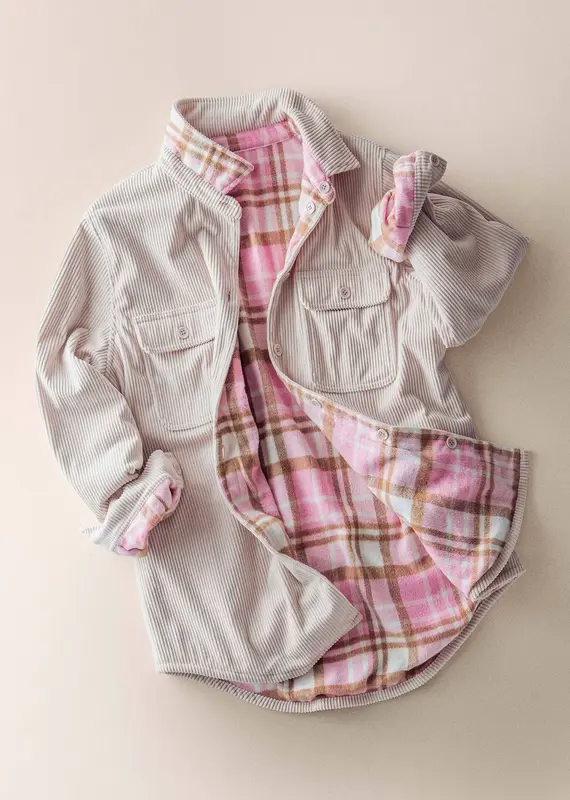 509 Broadway Plaid Flannel Lined Corduroy Shacket