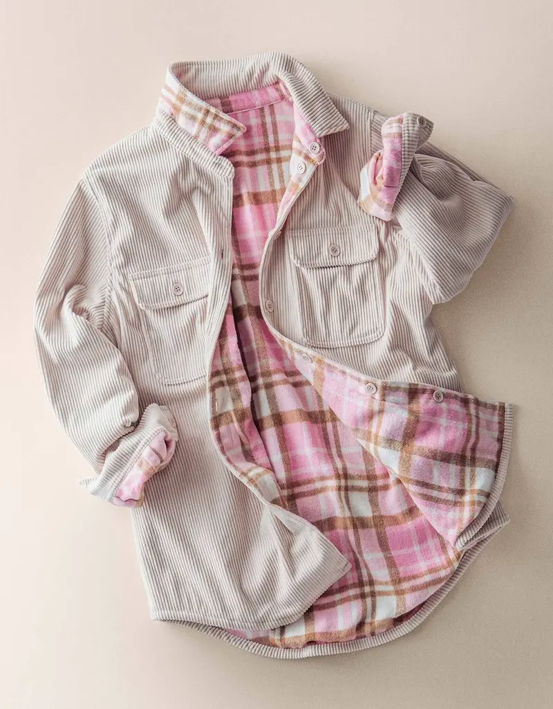 509 Broadway Plaid Flannel Lined Corduroy Shacket