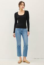 509 Broadway Basic Scoop Neck Long Sleeve Top