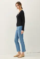 509 Broadway Basic Scoop Neck Long Sleeve Top