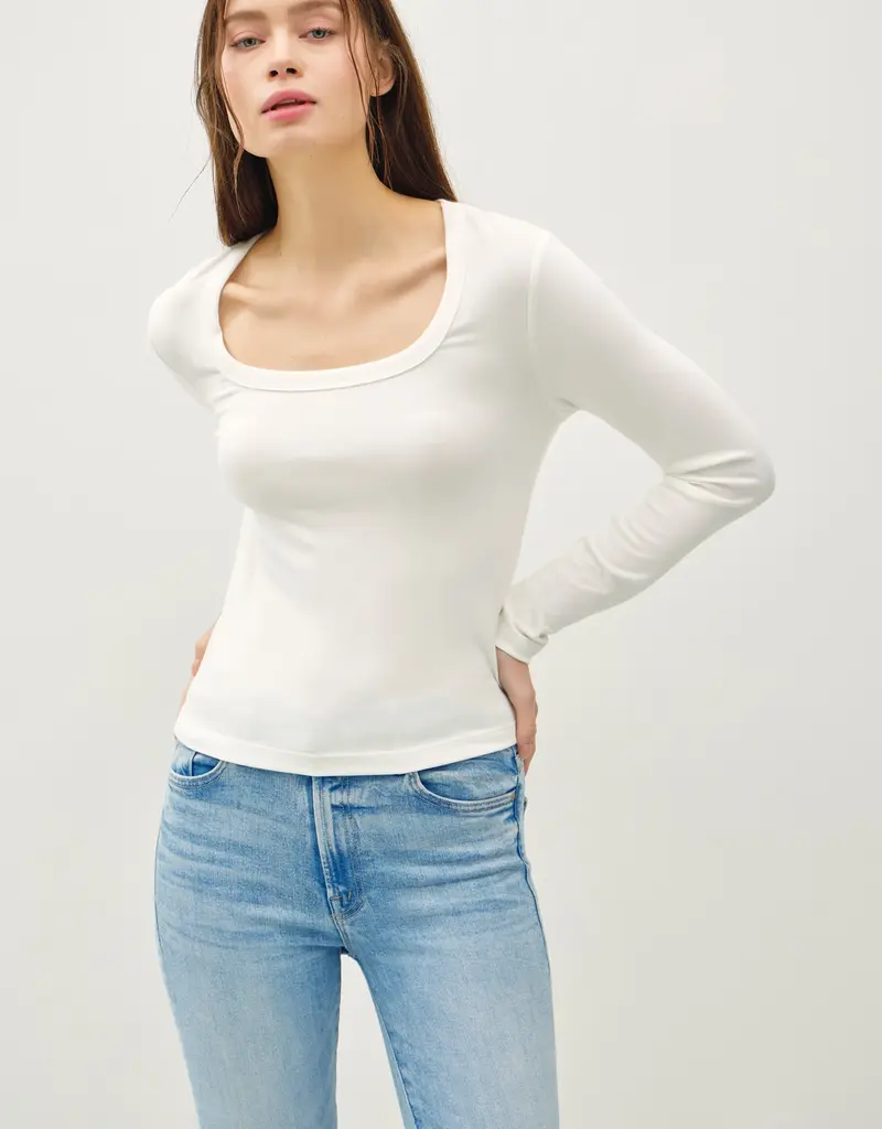 509 Broadway Basic Scoop Neck Long Sleeve Top