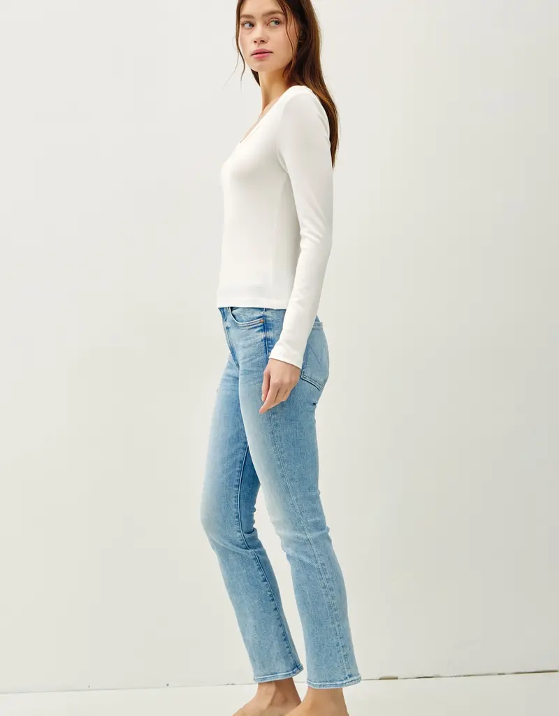 509 Broadway Basic Scoop Neck Long Sleeve Top