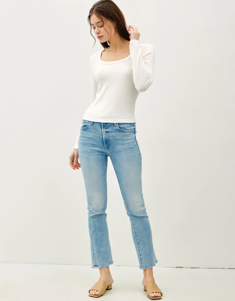 509 Broadway Basic Scoop Neck Long Sleeve Top