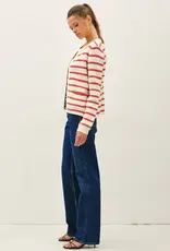 509 Broadway Chunky Knit Striped Open Cardigan