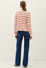 509 Broadway Chunky Knit Striped Open Cardigan