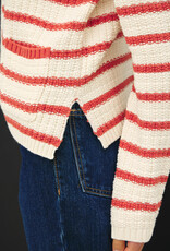 509 Broadway Chunky Knit Striped Open Cardigan
