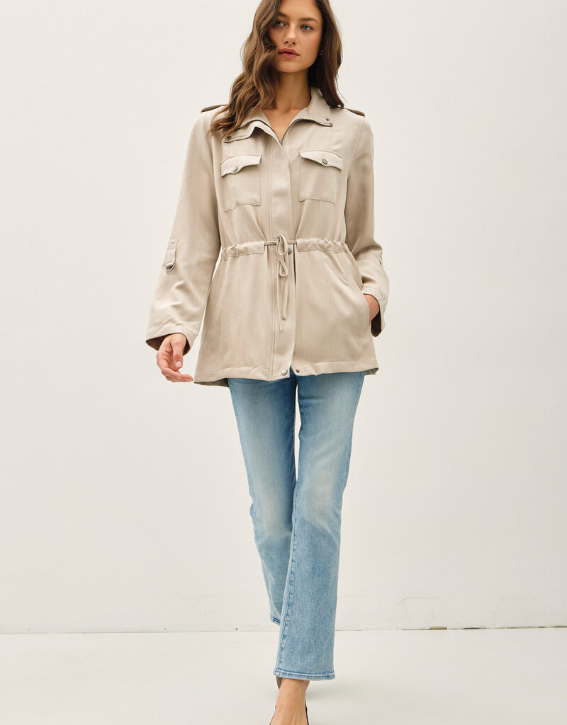 509 Broadway Cinched Waist Safari Cargo Jacket