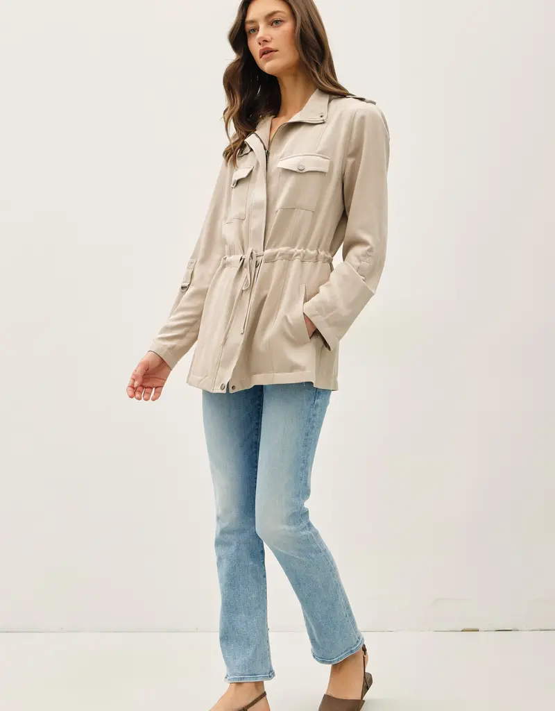 509 Broadway Cinched Waist Safari Cargo Jacket