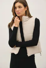 509 Broadway Classic Puffer Zip Up Vest w/ High Neck