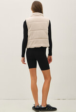 509 Broadway Classic Puffer Zip Up Vest w/ High Neck