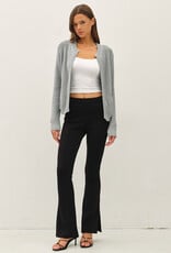 509 Broadway Open Cardigan with Ribbed Edges