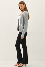 509 Broadway Open Cardigan with Ribbed Edges