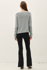 509 Broadway Open Cardigan with Ribbed Edges