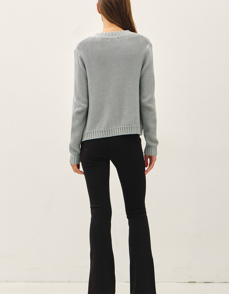 509 Broadway Open Cardigan with Ribbed Edges