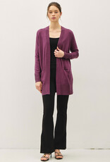 509 Broadway Wool Blended Basic Open Long Cardigan
