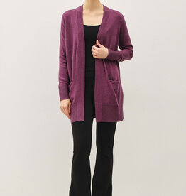 509 Broadway Wool Blended Basic Open Long Cardigan