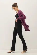 509 Broadway Wool Blended Basic Open Long Cardigan